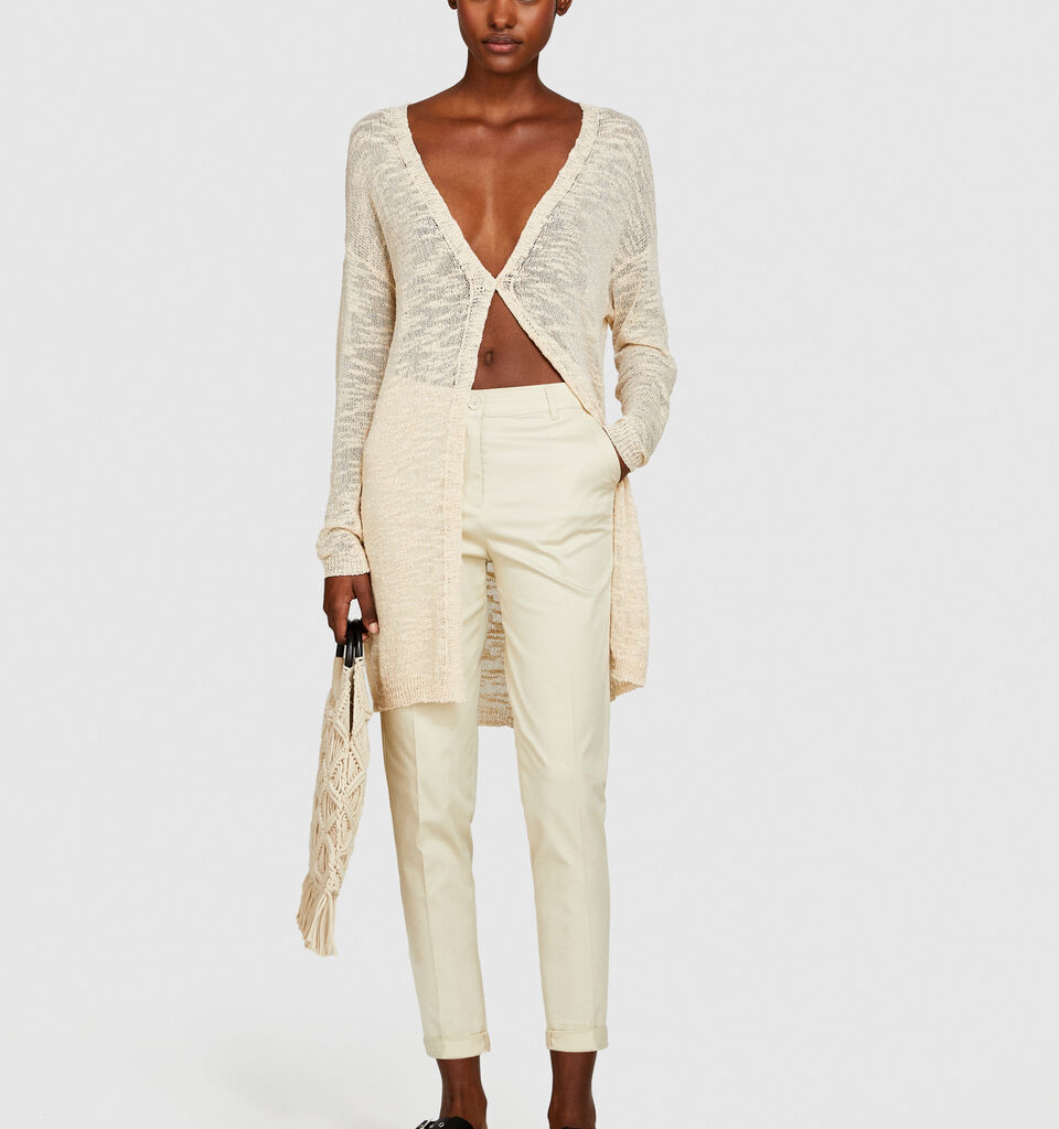 Cigarette trousers - women's skinny fit trousers - Creamy White | Sisley image number 1